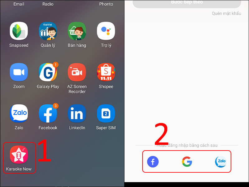 Truy cập v&agrave; đăng nhập v&agrave;o ứng dụng